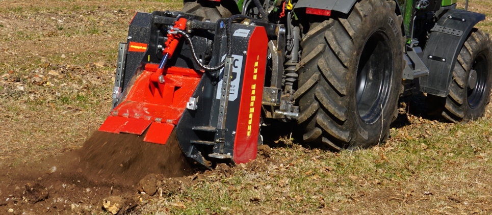 Fräst Stubben und Wurzeln bis zu 25 cm Ø