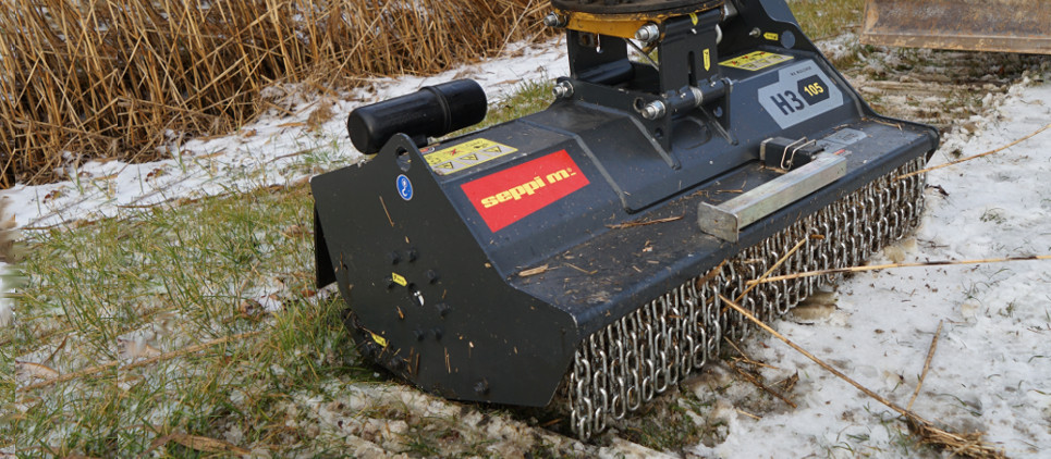 Mini-pelles + broyeur - pour l’entretien des espaces verts