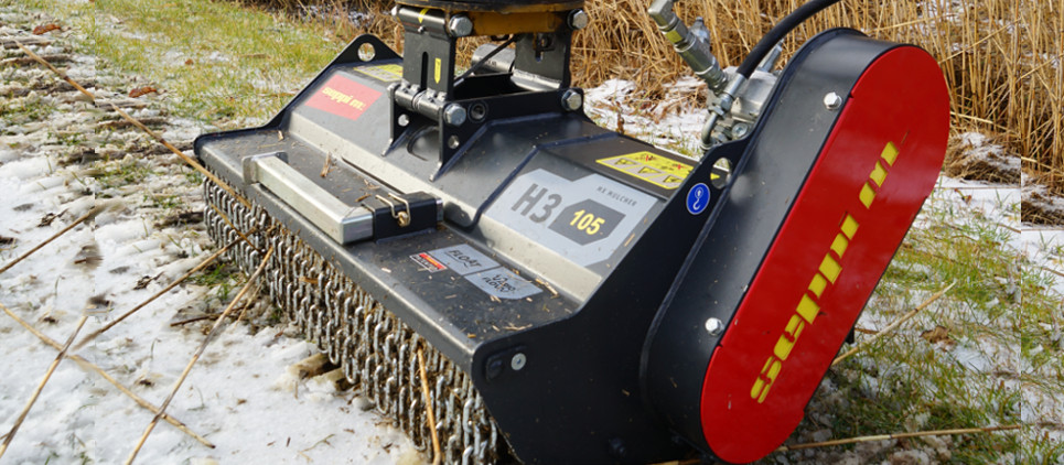 Mini-pelles + broyeur - pour l’entretien des espaces verts