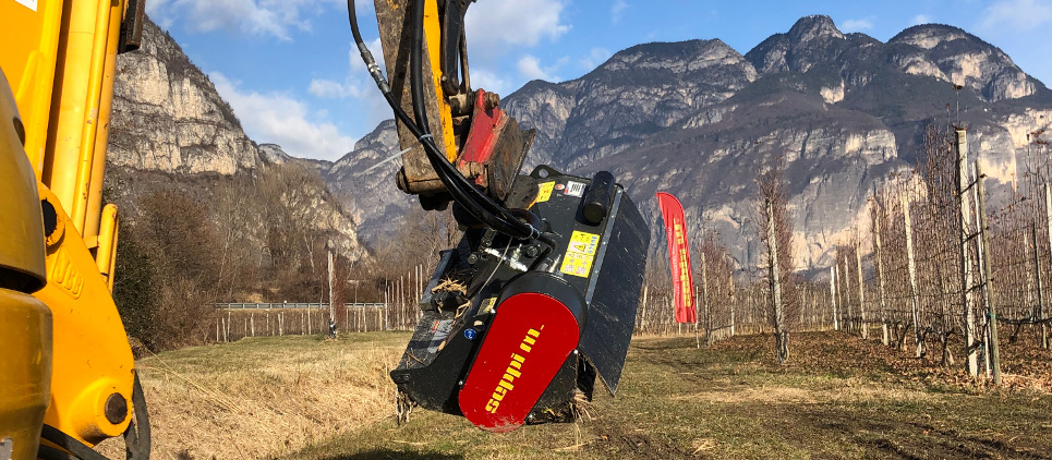 Mini-pelles + broyeur - pour l’entretien des espaces verts